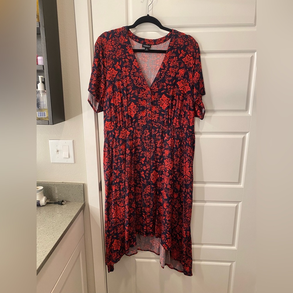 Torrid button down handkerchief dress 2x